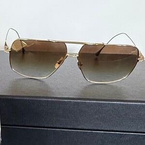 Dita Flight 005 - T61 - 12K Gold - Brown to clear & gold flash AR lenses